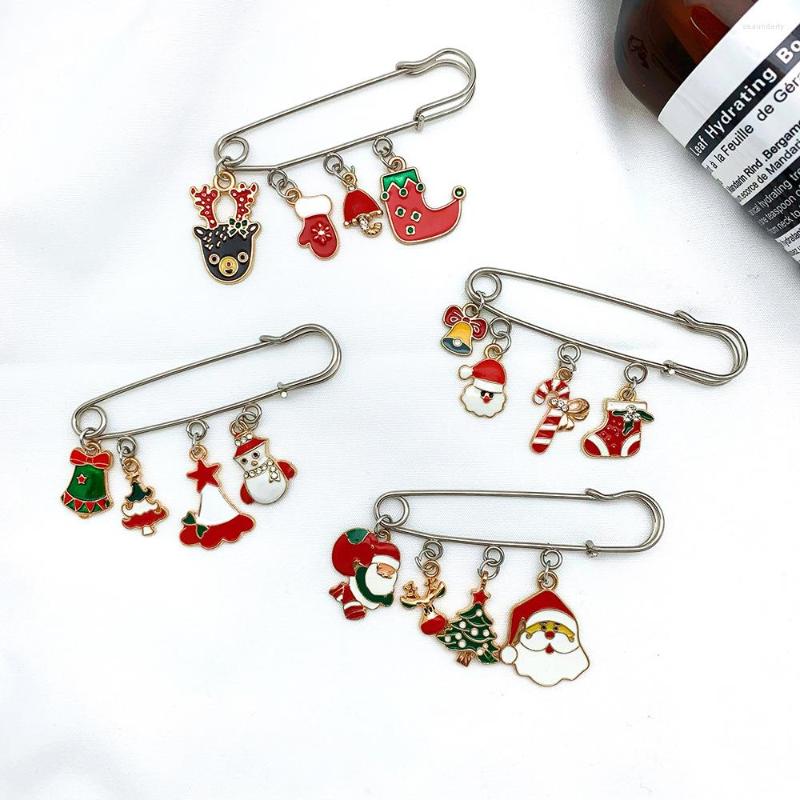 

Brooches Fashion Christmas Brooch Animal Buckle Cartoons Bags Pins Enamel Charm Women Safety Men Children Hat Anime Gifts