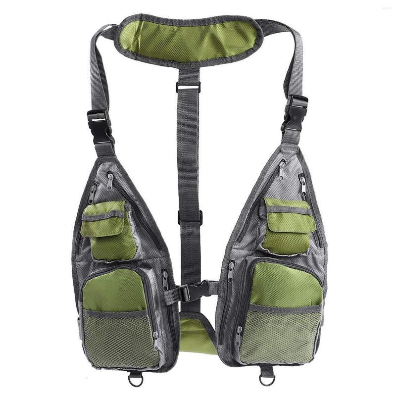 

Hunting Jackets Lightweight Breathable Fishing Vest Outdoor Sports Adjustable Tackle Fish Multi Pocket Mesh, Black