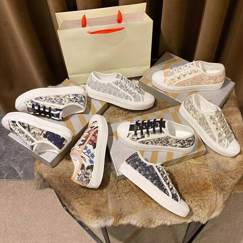 

Women Classic Canvas Sneakers Oblique Designer Shoes Chaussures Summer Flattie Mesh Breathable Alphabet D Printed Embroidery Tra, Customize