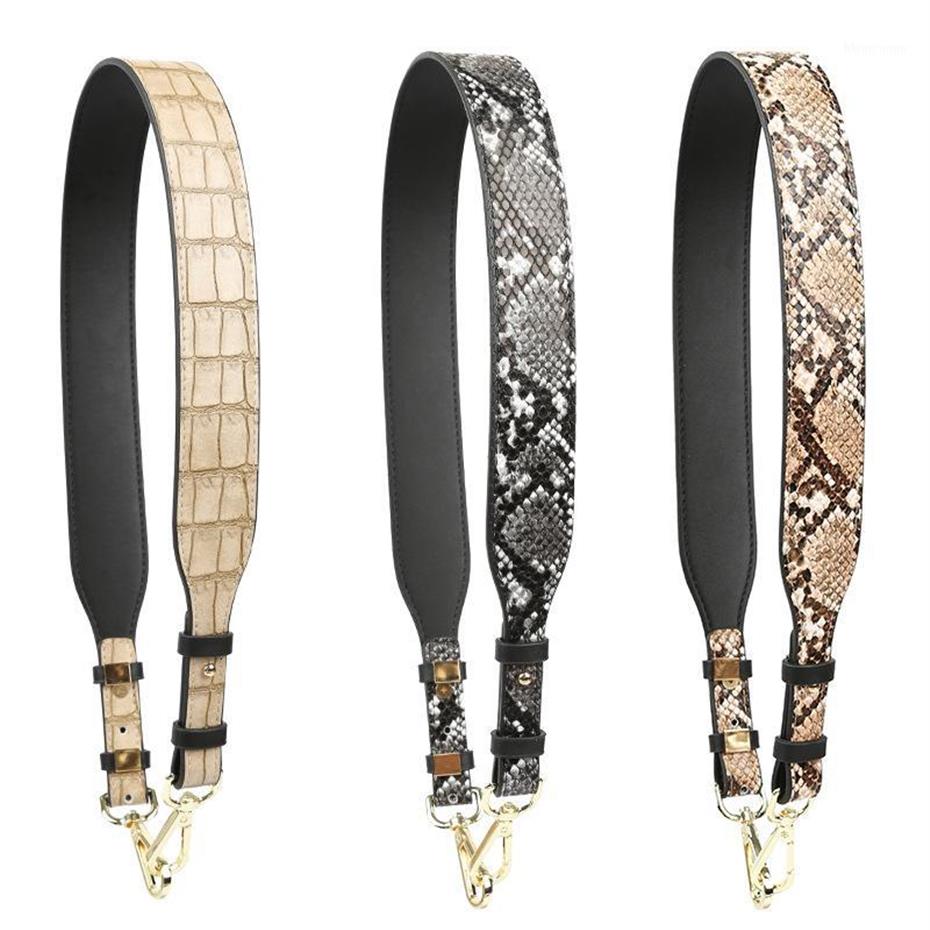 

New Bag Strap Leopard Snakeskin PU leather Belt for Bags Wave Belt Serpentine Shoulder Strap 84-116cm adjustable Woman Straps1304F