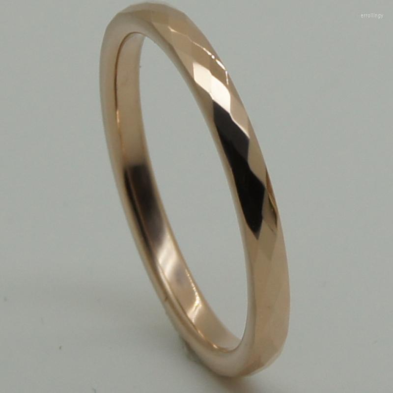 

Wedding Rings 2mm Width Difficult Multi Facet Hi-tech Scratch Proof Rose Gold Plating Tungsten Ring 1pc