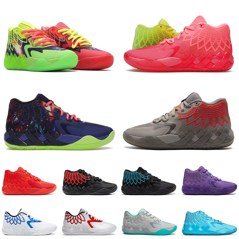 

High Quality LaMelo Ball Mb01 Mens Basketball Shoes Big Size 12 Galaxy Rock Ridge Red Blast Be You UFO Buzz City White Blue Off Men Designer Jump Sneakers Trainers, B6 40-46