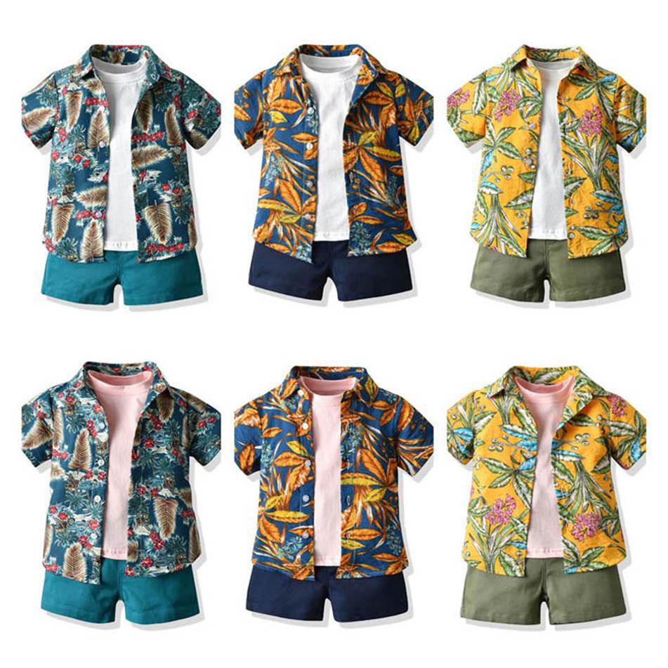 Boys costumes Kids Sets Baby Tenues Summer Cotton Shirts Shirts à manches courtes T-shirts 3PCS BARCH BARCH Vêtements 1-6 ans B3920285U