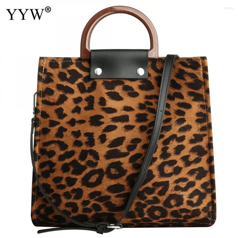 

Evening Bags Crossbody Bag For Women Large Capacity Soft Canvas Leopard Pattern Top Handle Tote Shoulder Satchel Handbags 2022 Totes, Brown
