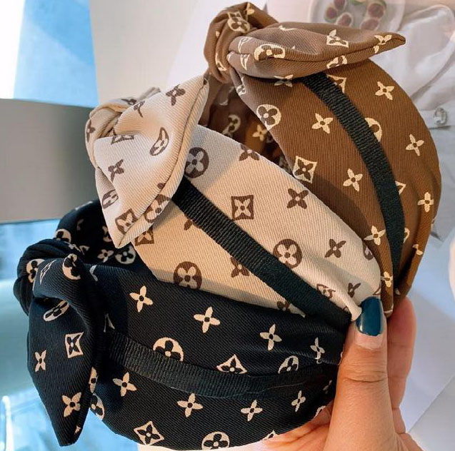 

23ss 3color Letters Bowknot Headbands Hair Hoop Presbyopia Design Women Fashion Cross Knotted Hairbands Cloth Head Wear Headwraps Accessories Gifts