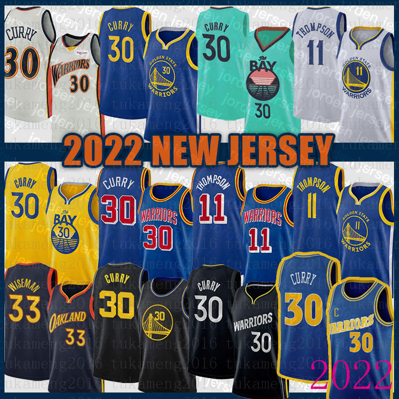 

NEW College Basketball Wears 2021 2022 New Basketball Jerseys 30 33 11 Golden''State''Warriors''Men Stephen Curry James Wiseman Klay Thompso, Jersey