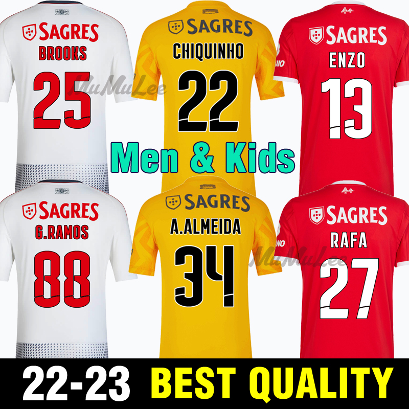 

3XL 4XL 22 23 Benfica soccer jersey RAFA Neres G RAMOS 2022 2023 Away third Enzo Men kids kit Football shirt OTAMENDI Grimaldo Joao Mario Yaremchuk