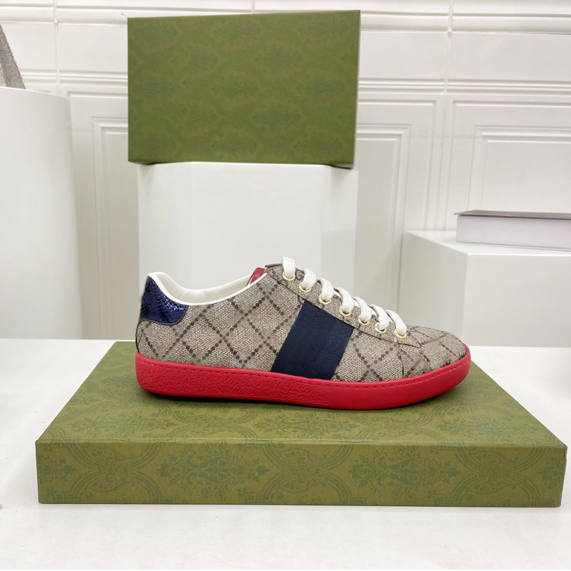 

2022 Designer Sneakers casual shoes Mens loafers Sneaker Leather Women Ace bee size 35-48 us5-14
