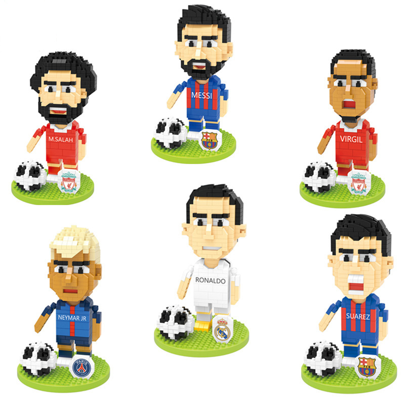 Blocs Football Étoile Poupée Décoration Bâtiment DIY Coupe Du Monde Super Modèle 3D Mini Connexion Brique Enfants Jouet Cadeau No Box 220902