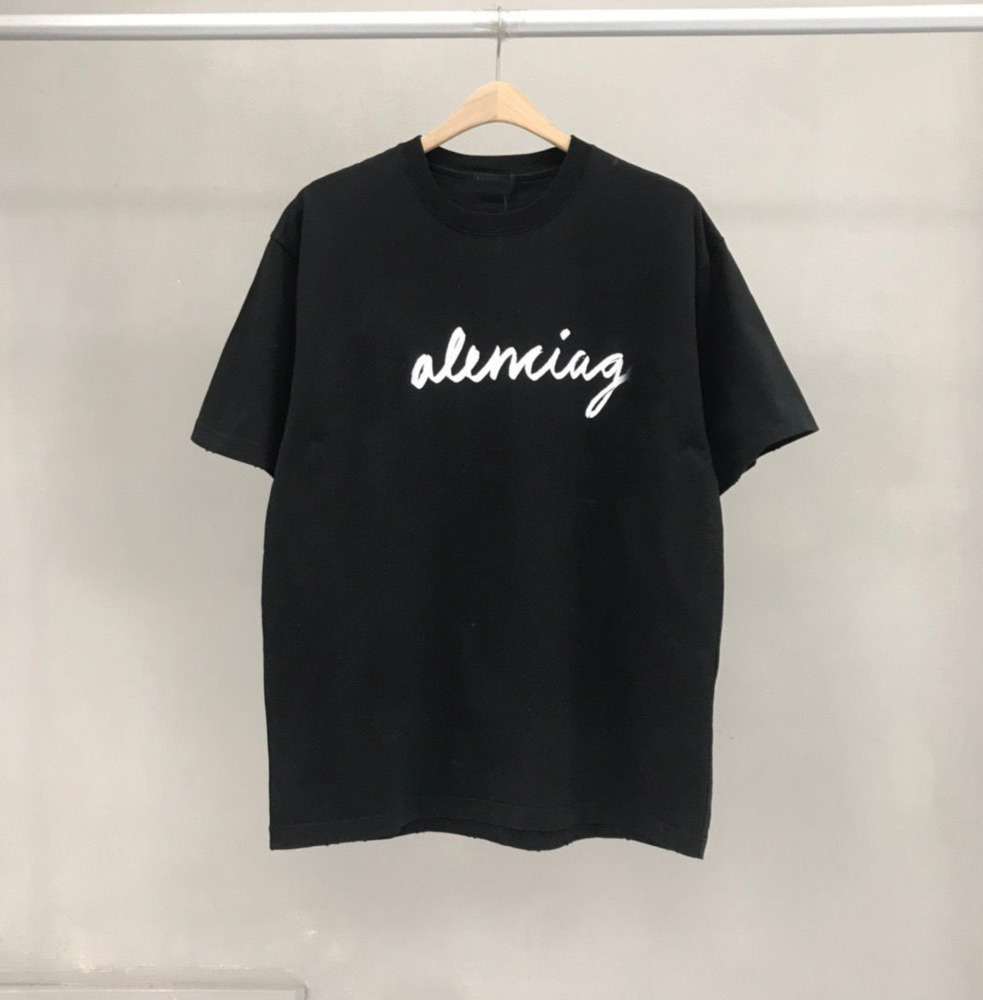 

2023 Designer Women Cursive Signature T Shirt Smiling Face Printed Brand Men Women Tshirts Front Letters Woman T Shirt 5xl