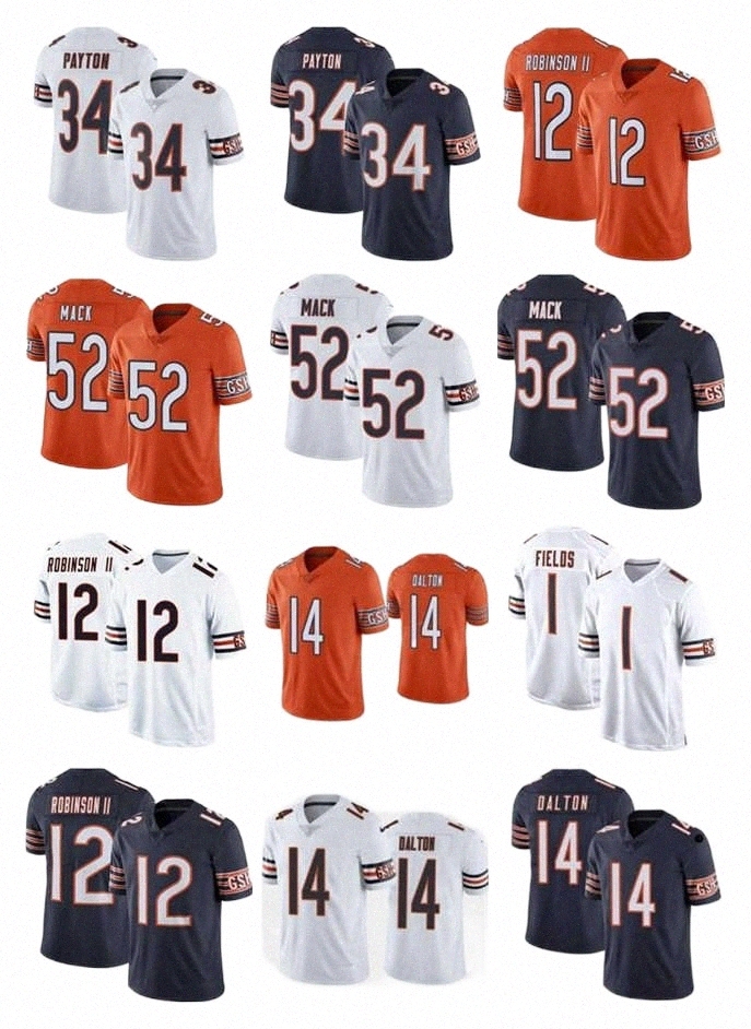 

Soccer Sets/Tracksuits football Jerseys custom men women chicago''Bears''youth 58 Roquan Smith 1 Justin Fields 52 Khalil Mack 12 Allen Robinson 14 Andy Dalton Foot C9jW#, Color