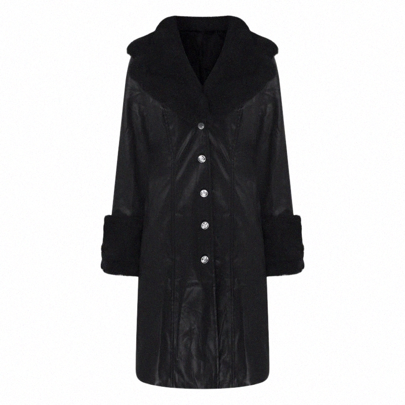 Women's Trench Coats women's Trench Coats Women Casual Coat Winter Overcoat Buttons Long Sleeve Faux Leather Jacket Warm Outwears y7GC#