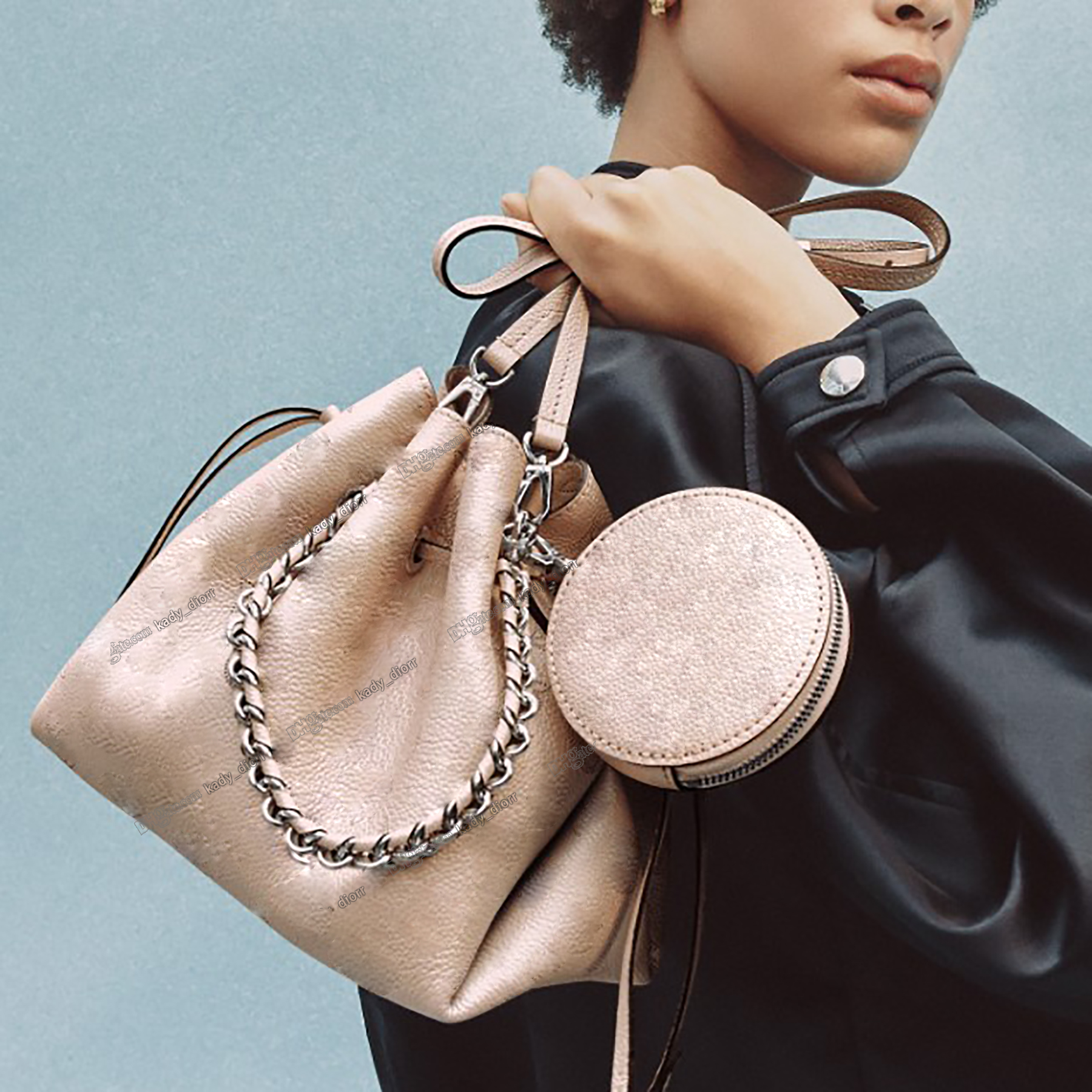 

Bella bucket bags muria bucket bag Mahina perforations leather braided handle spacious handbag Removable name tag keybell High capacity luxury designer purses new, Customize