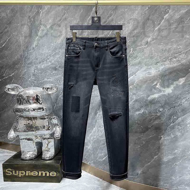 Men's Jeans designer Chao brand casual pants new MMJ skull hot drill slim fit small leg jeans in early autumn 2022 male 7RL3-image-798667255