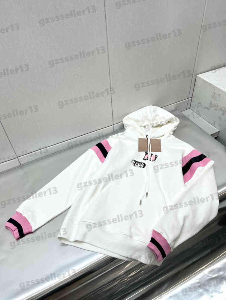 

Womens Hoodie Sweatshirts Luxury Miu Distressed Loose Letter Print Hooded Casual Sweatshirt Fashion Letter Logo Print Hoodies Designer Women Clothing 0912, 14