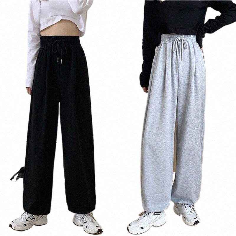 Women's Pants & Capris women's Pants & Capris Gray Sweatpants For Women 2021 Autumn Baggy Fashion Oversize Sports Balck Trousers Female Jo