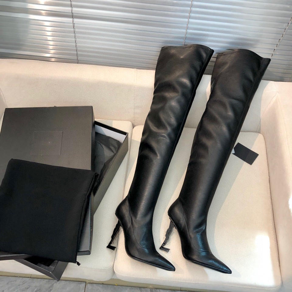 

2022 new European and American boots women's sexy elastic stovepipe over-the-knee high-heeled pointed toe autumn winter thin-heeled long boots, Brown