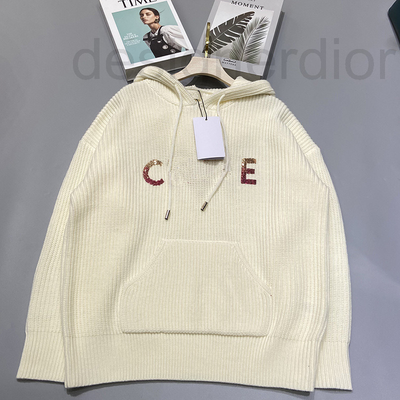 

Women' Hoodies & Sweatshirts designer Selin hooded pocket color Sequin letter knitted pullover sweater wool autumn winter 2022 new product GTBG, 2# packing bag