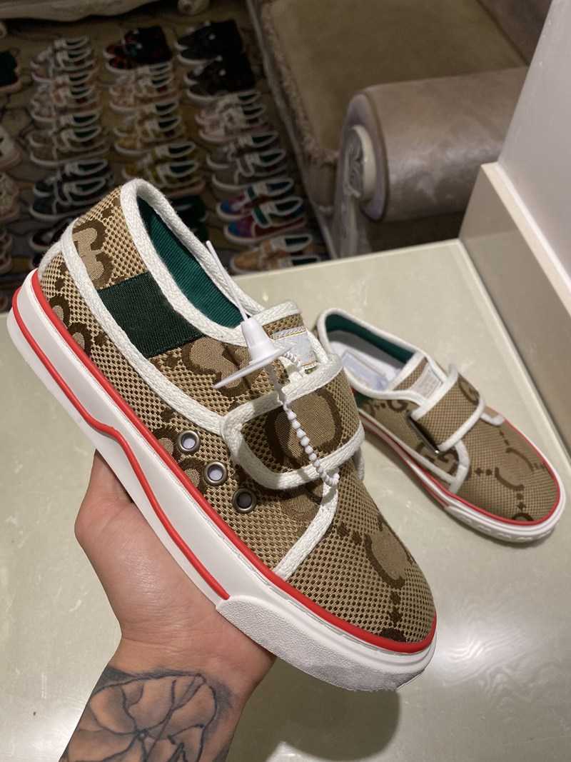 

Classic Tennis 1977 Canvas Velcro Casual Shoes Luxury Women's Shoes Red Green Web Stripe Print Rubber Sole Stretch Cotton Men's Sneakers, 20