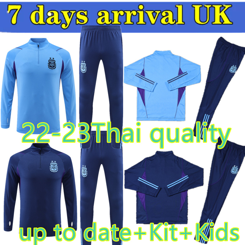 

Thai quality top 22-23 up to date Argentina adult long-sleeved half-pull training suit kids jersey MARADONA DI MARIA Men kit TRACKSUIT sets SUIT football shirt, Pink