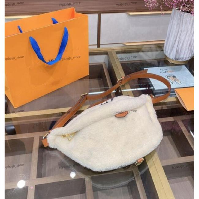 

women waist Bumbag fannypack designer luxury purse bag L flower M55425 Tedy lambswool belt fashion purse