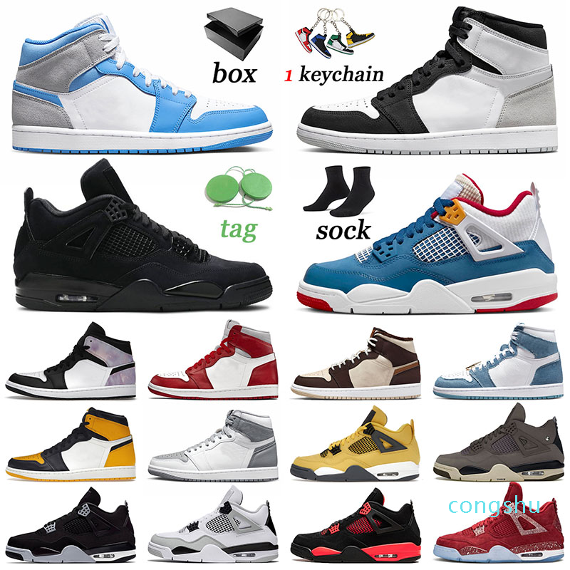 

Jumpman Casual 1 High Og Basketball Shoes Men Trainers J4 Zen Master J1 Stage Haze Violet Ore, 36-46 university blue grey