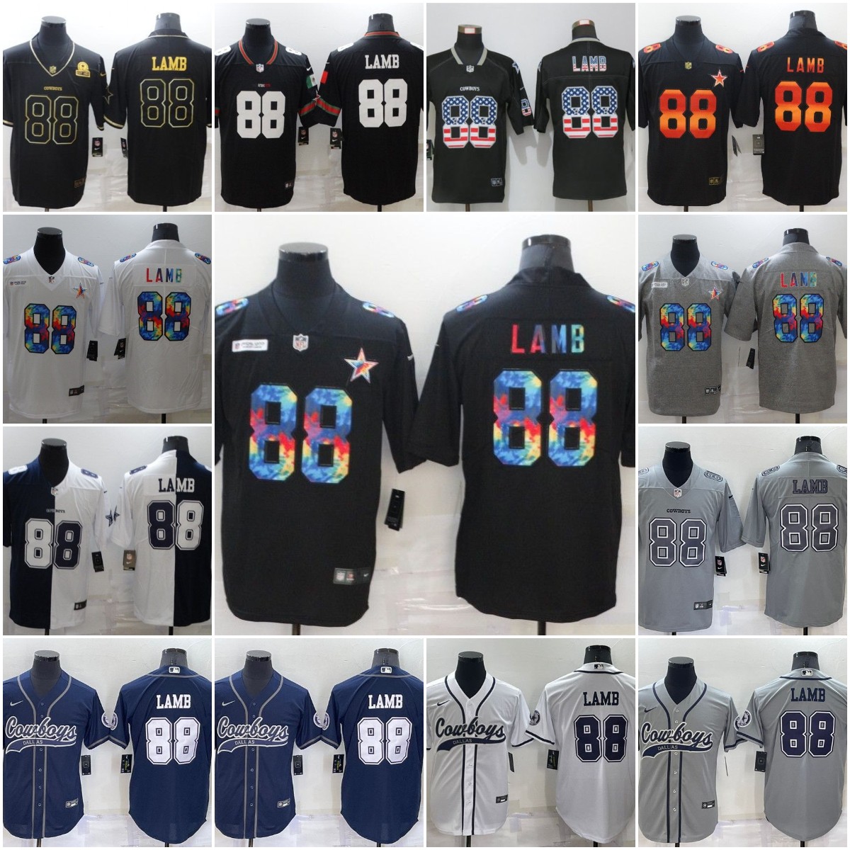

Jersey Wholesale Custom Dallas''Cowboys''MEN CeeDee Lamb #88 Crucial Catch USA Camo 2020 Salute To Service Stitched''NFL''Women Youth Limited