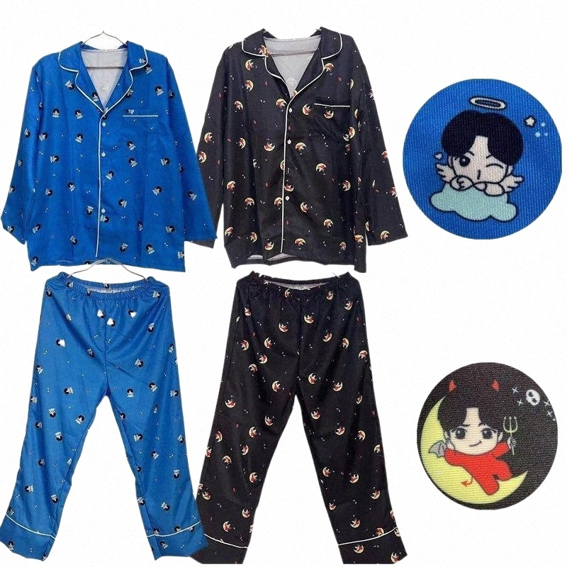Men's Tracksuits men's Tracksuits The South Korean Star Jin Cosplay Cartoon Cute Q Version Printing Home Wear Pajamas X1jk#-image-798380629