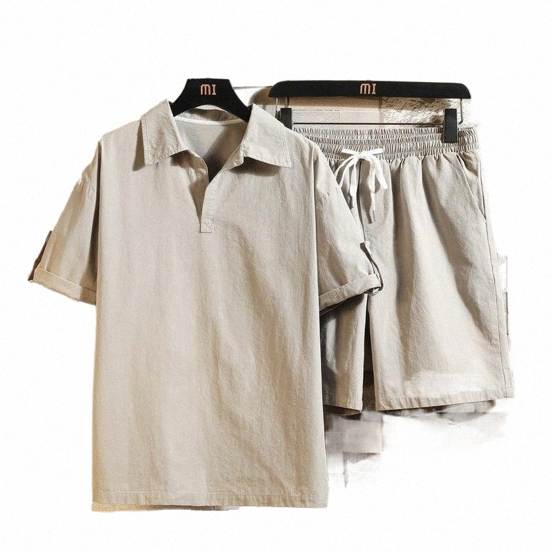 Parcours masculins Contuies pour hommes 2022 Été Men de shorts décontractés en vrac Set à manches courtes T-shirt Straight Longle Longueur Couleu