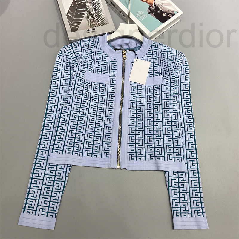 

Women' Sweaters designer High version b family round neck three-dimensional pattern zipper long sleeve women' knitted cardigan coat 2022 new slim fit RA8K, 2# packing bag