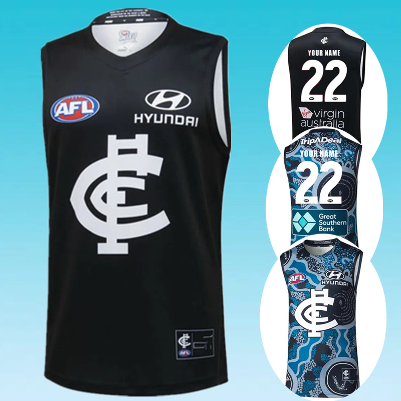 

Top Quality 2022 CARLTON BLUES AFL HOME AND INDIGNEOUS AFL GUERNSEY Mens Rugby Jerseys Print Custom Name Number, No print