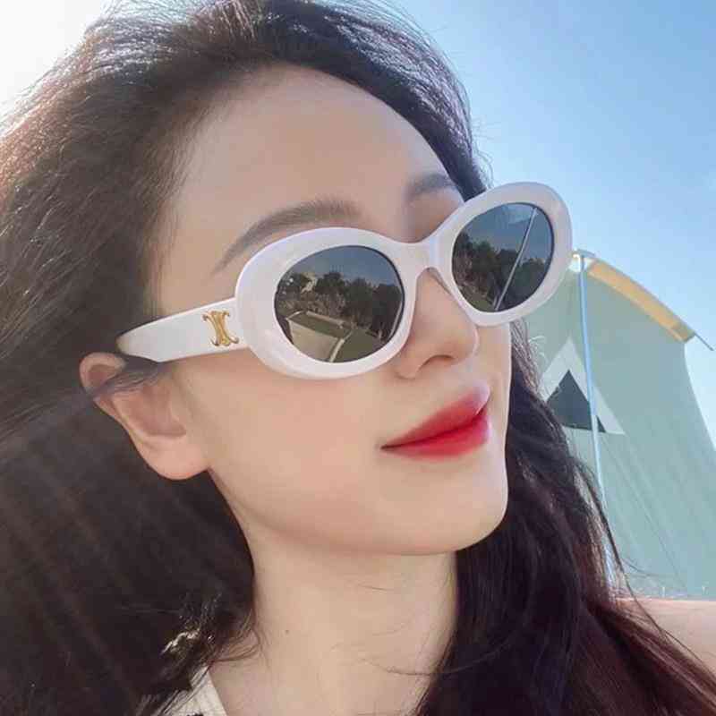 

Sunglasses 1601 oval triumphal arch Sunglass 2022 macarone small frame glass