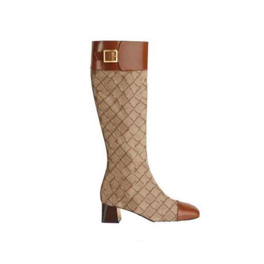 

Winter fashion luxury designer boots Knee flip leather warm woman boot cowgirl waterproof combat chelsea rain snow black Riding, #3