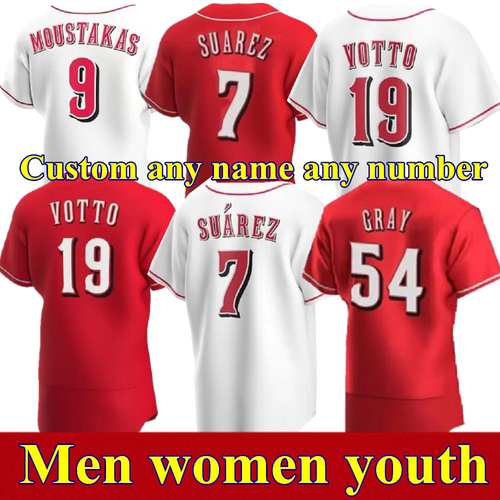

19 Joey Votto Reds Baseball Jerseys 2022 Field of Dreams Cincinnati Jonathan India Moustakas Albert Almora Jr. Matt Reynolds Nick Senzel Kyle Farmer jersey, As pic