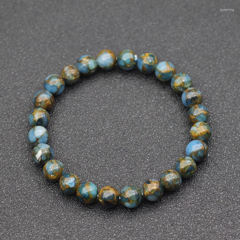 

Charm Bracelets High Quality Natural Stone Bracelet For Man Women 8mm Smooth Beaded Braclet Valentine's Day Present Couple Healing