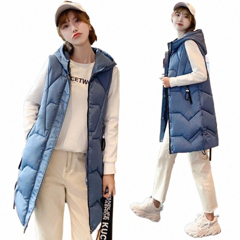 Women's Vests women's Vests Women Winter Vest Waistcoat Long Sleeveless Jacket Hooded Quilting Down Cotton Warm Female 79Yq#