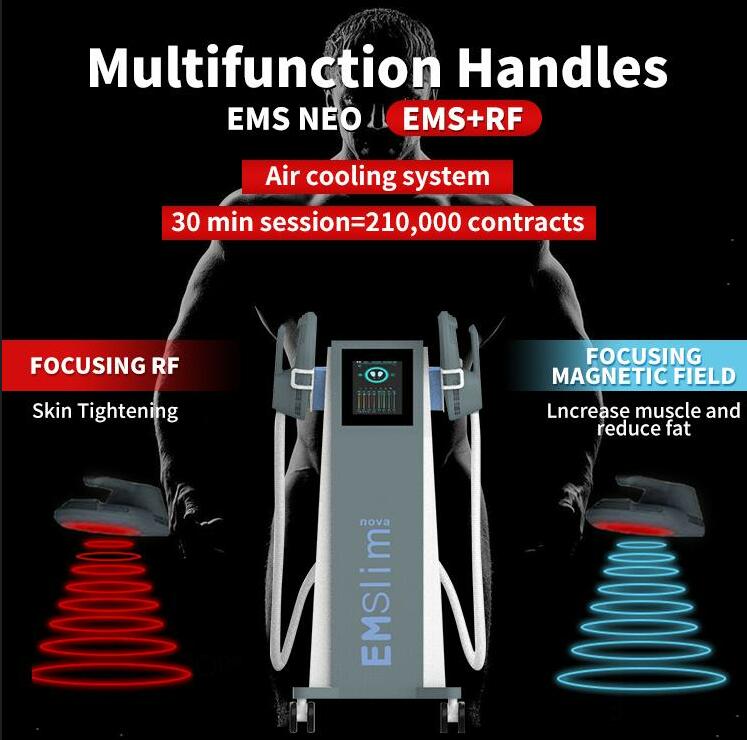 

New Emslim nova slimming 4 handles with RF cushion HI-EMT body shape EMS sculpt build Muscles electromagnetic Stimulator weight loss beauty machine