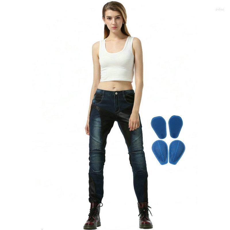 Vêtements de moto S Loong Biker femme pantalon d'équitation été maille respirant jean femme chevalier protection pantalon mince