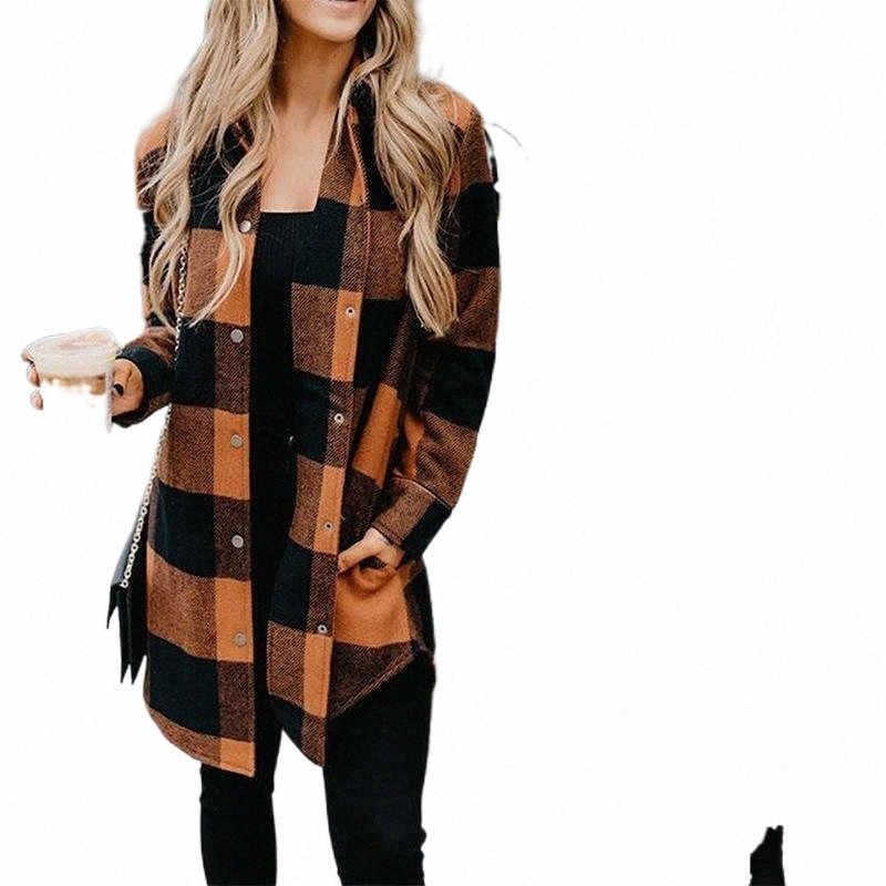 Women's Vests women's Vests Women Autumn Long Sleeve Blouse Shirts Vintage Loose Female Plaid Printing Casual Street Lady Korean Oversized