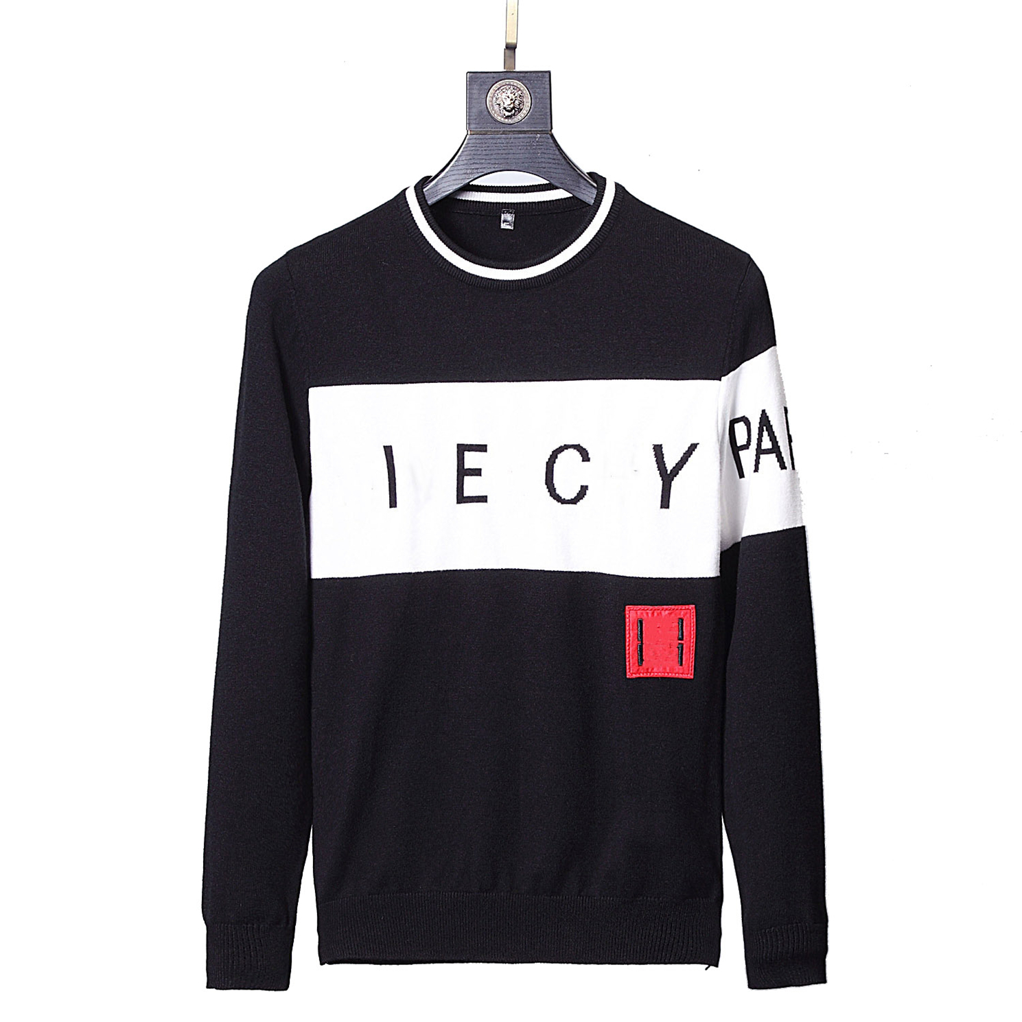 

Men's sweater black and white red color new brand color letter pattern casual multiple sports sweaters fashion comfortable high quality anti pilling street 3XL 2XLh'y