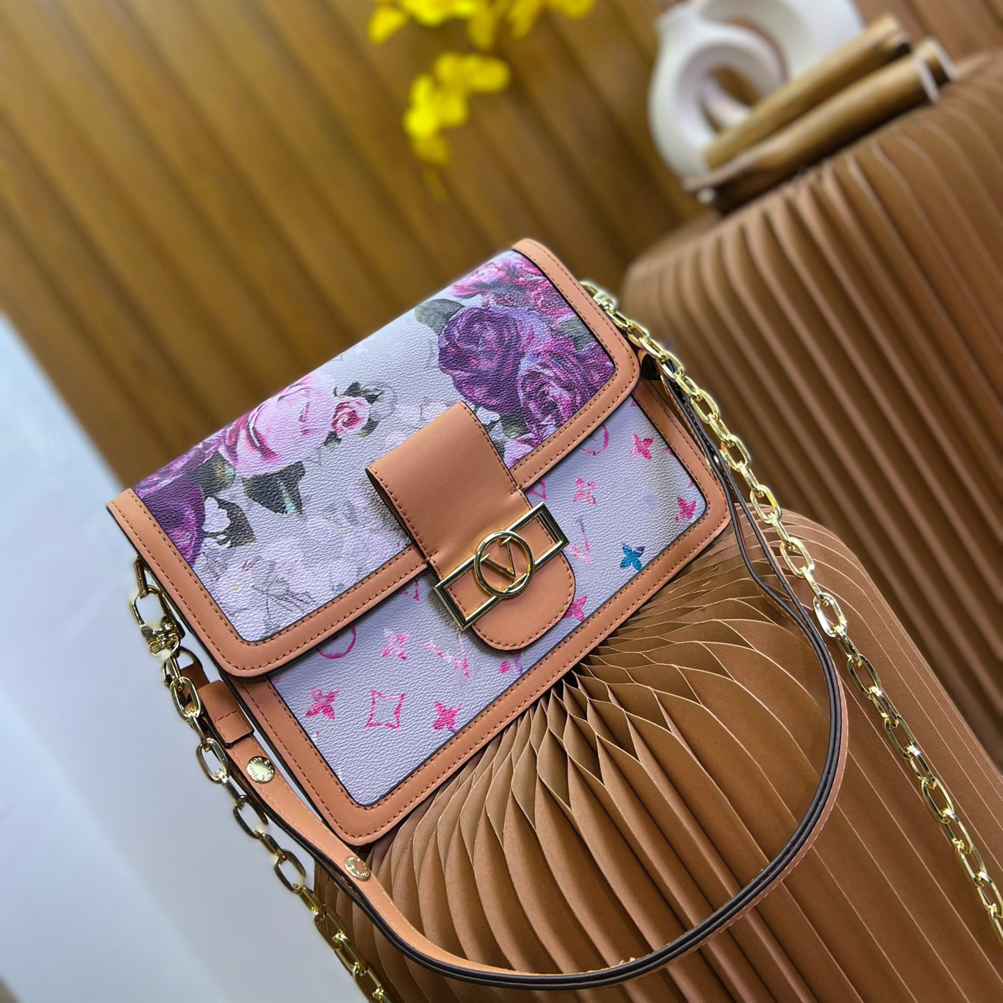 

DAUPHINE MM Fashion Designer bag Winter 2022SS Garden Flower Printing New luxury Women Envelope CrossBoy buttercup Flap Genuine Leather shoulder Bags, Extra fast shipping