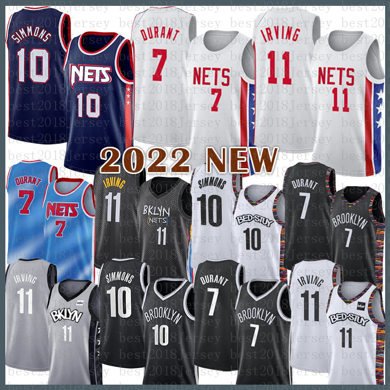 

Kevin Durant Basketball Jersey 7 11 10 72 Brooklyns Net 2022 New Kyrie Irving Ben Simmons Biggie Green, 2022 mens jersey