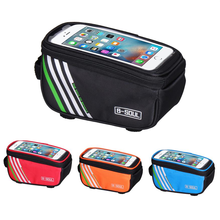 

4 Colors Waterproof Touch Screen Bicycle Bike Bag Frame Front Tube Waterproof Mobile Phone Bag for 5 0 inch Mobile Phone2019, Orange