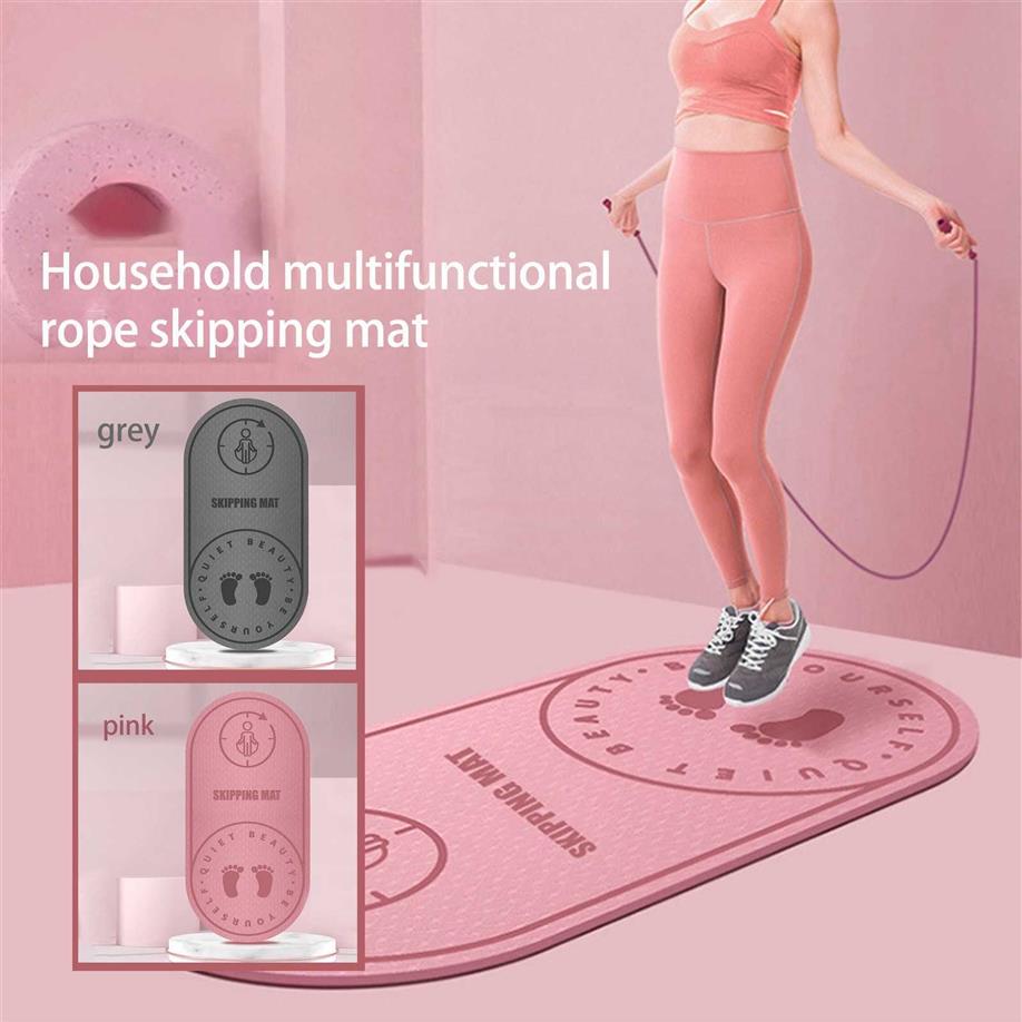 

Non-slip Mat Tpe Yoga Jump Rope Skipping Floor Workouts For Sports Pads Silent Pad Textured Train Slim Body Equipment 210624265c, Pink