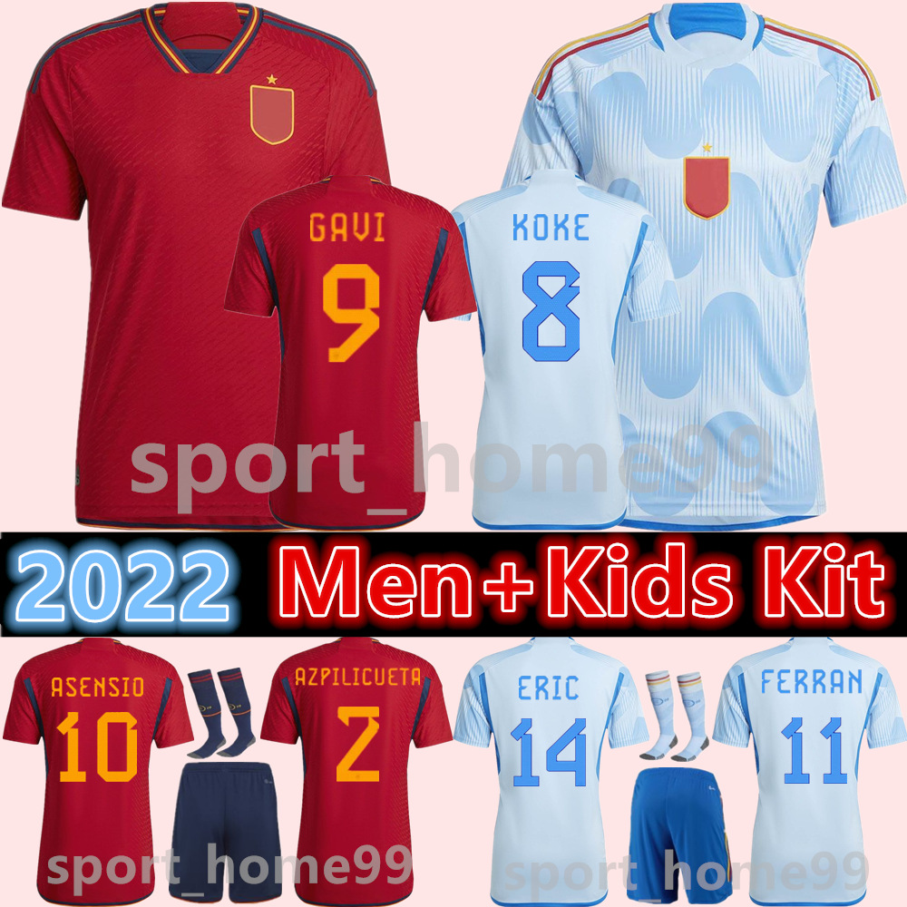 

2022 New spain Soccer Jerseys PEDRI FERRAN GAVI Camiseta de futbol MORATA KOKE ANSU FATI 22 23 Espana Football Shirt AZPILICUETA Men Women Kids Kit uniform, 22/23 women-away