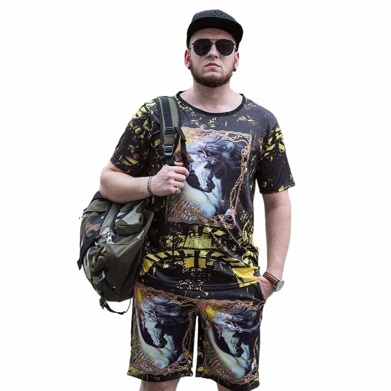 Parcours masculins Chestes de surv￪tement masculines Ch￴mes courts pour hommes Suit T-shirt Mulberry Silk Silk Oeve Owck Fashion Nature imprim￩ T