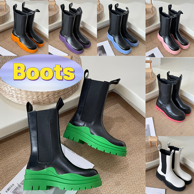 

2022 Tire Boot Luxury Bottegas High men women Chelsea Platform Ankle Boots designer womens shoes Triple White Seasalt black ebony Grass Blue clearsole mens sneakers, #17- shoes box