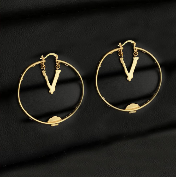 

Fashion hoop Charm earrings aretes orecchini for women jewelry party wedding lovers gift jewelry engagement with box
