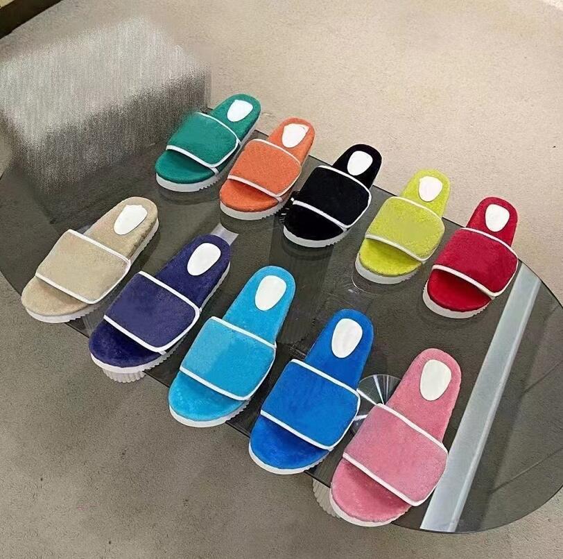 

Unisex Fashion Thick-Soled Slippers Women Printing Suede Sandal Velcro Leisure Slipper Spring Autumn Luxury Sandals Couples Outdoor Beach Flip-Flops, Not for individual sale