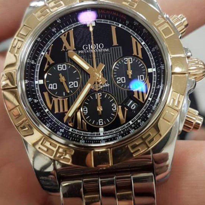 

quartz Chronograph Men watch Gold White Black Blue Leather85405014489710501250